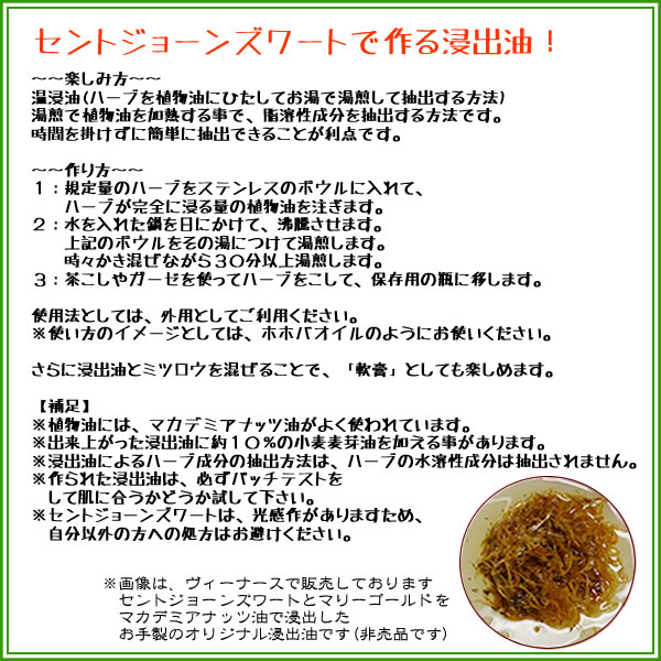 セントジョーンズワートで作るトリートメントオイル｜美と健康のヴィーナース